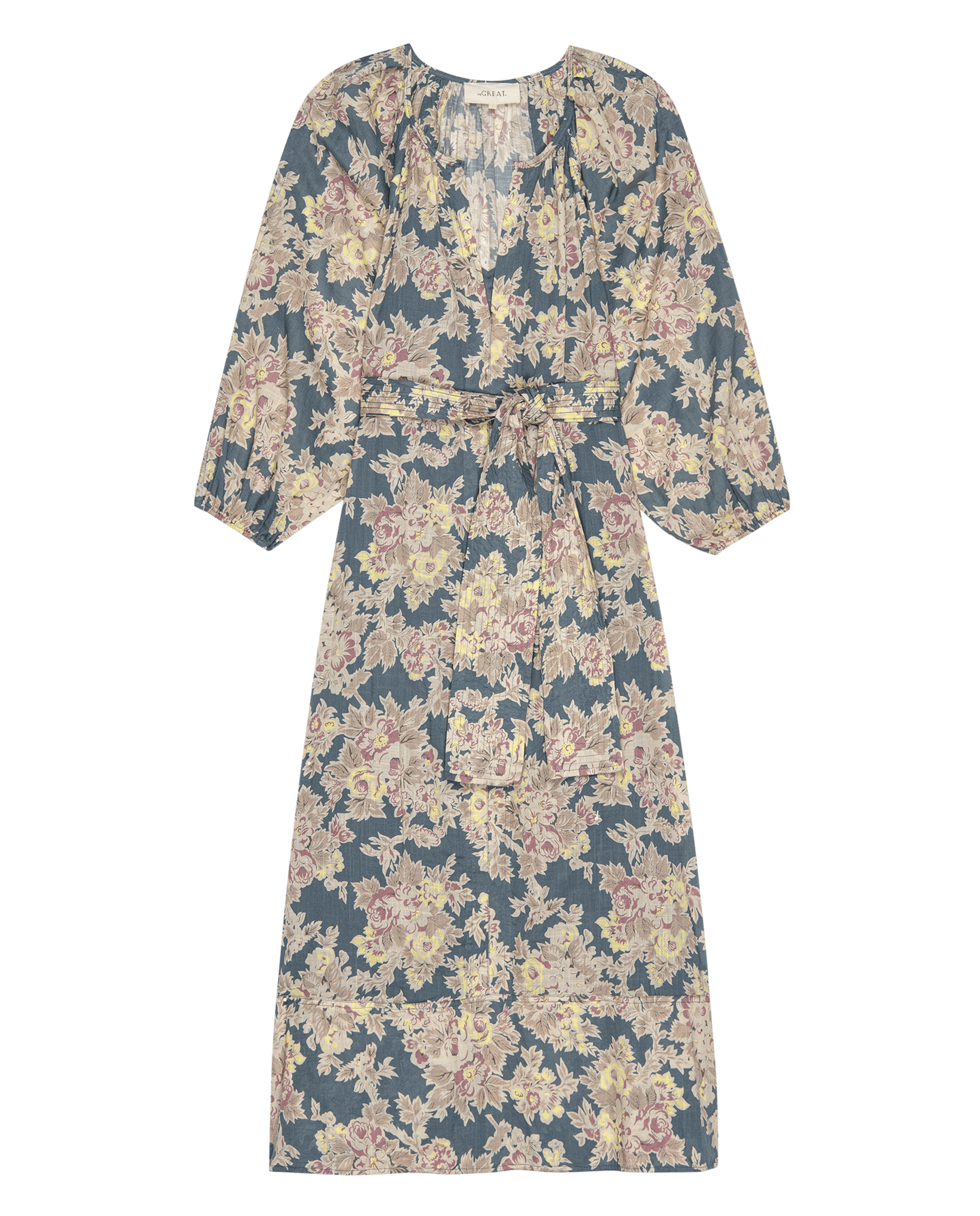 The Pampas Dress. -- Indigo Floral