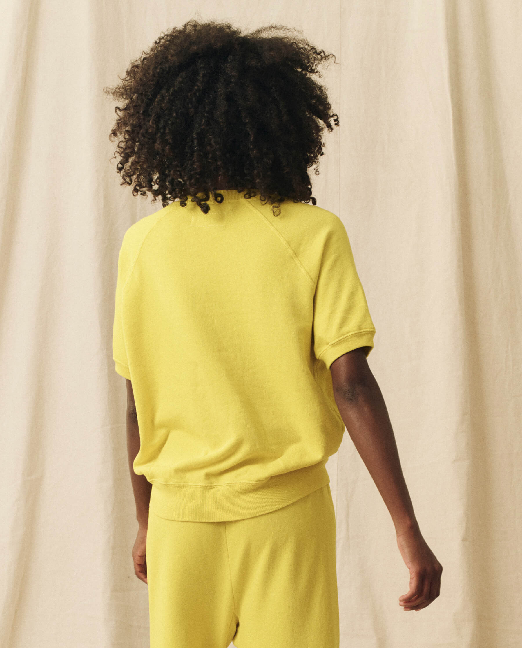The Short Sleeve Sweatshirt. Solid -- Sunbeam
