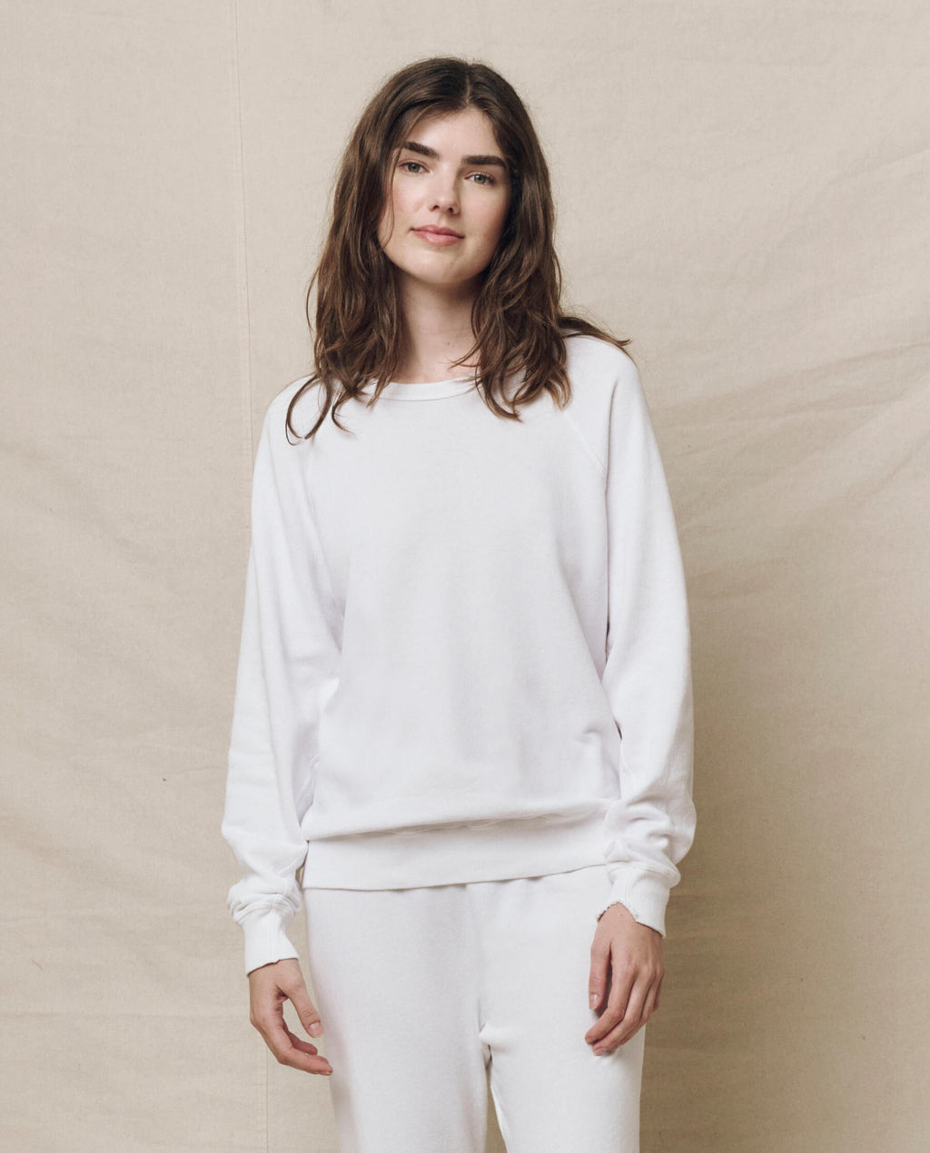 The College Sweatshirt. Solid -- True White
