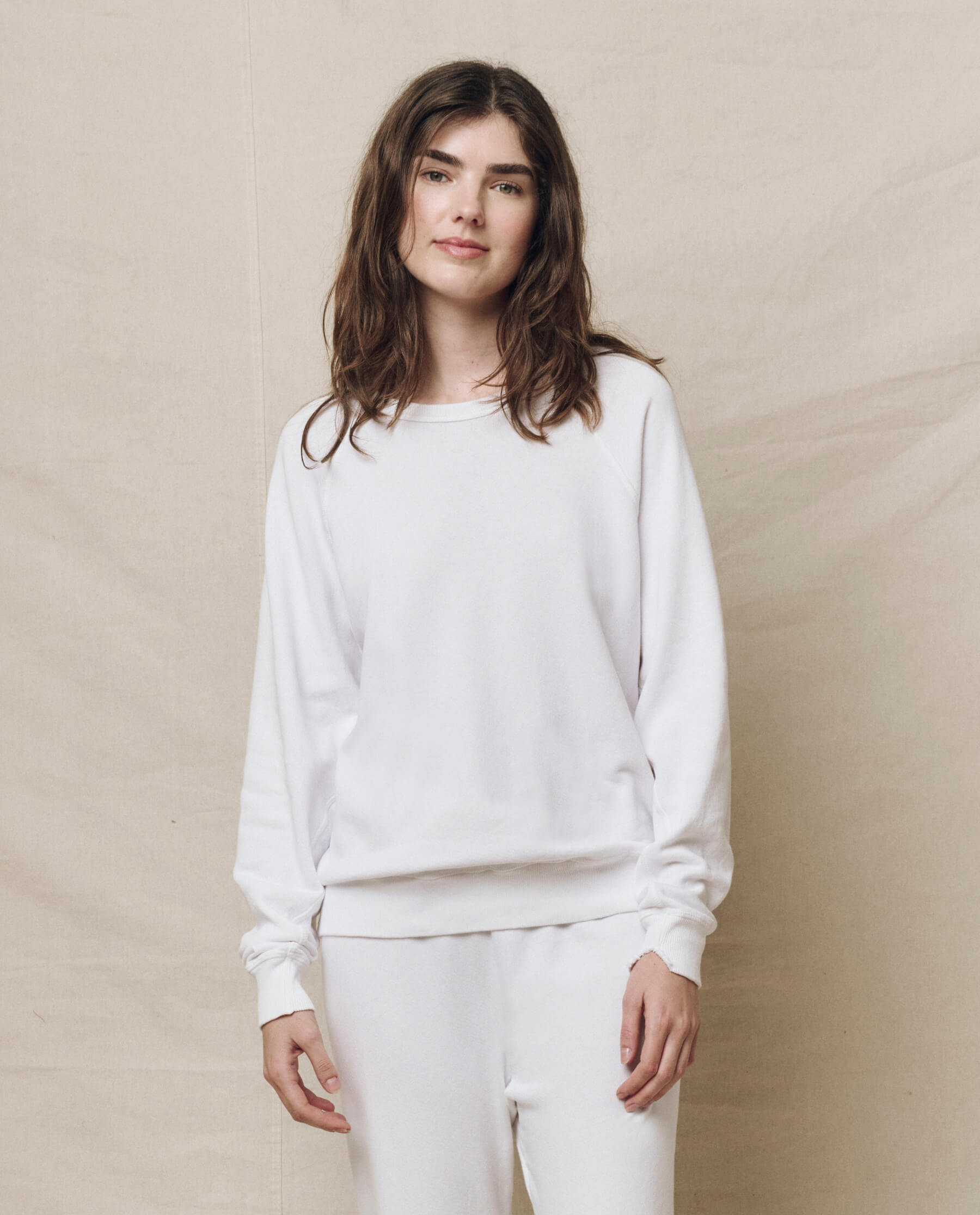 The College Sweatshirt. Solid -- True White