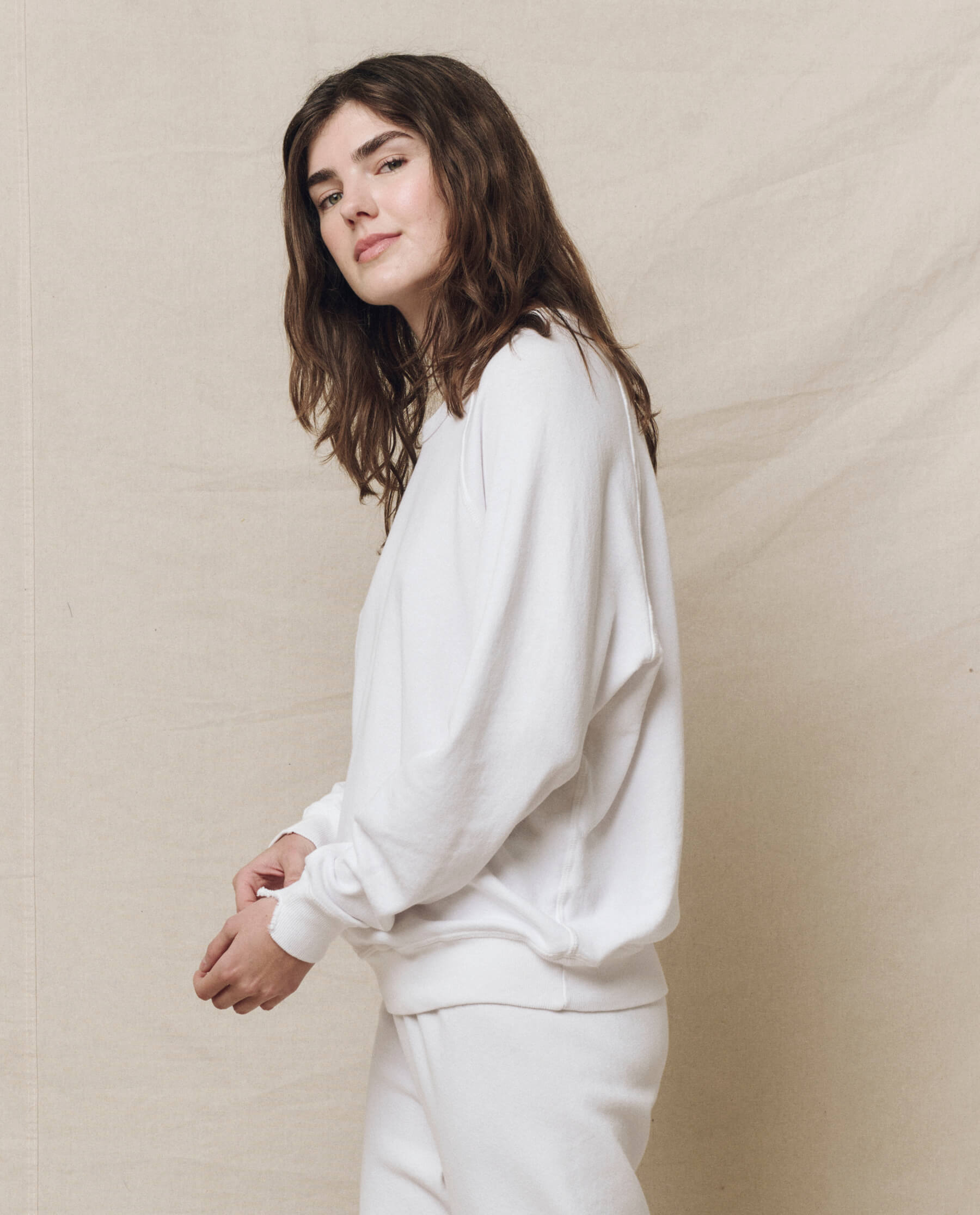 The College Sweatshirt. Solid -- True White