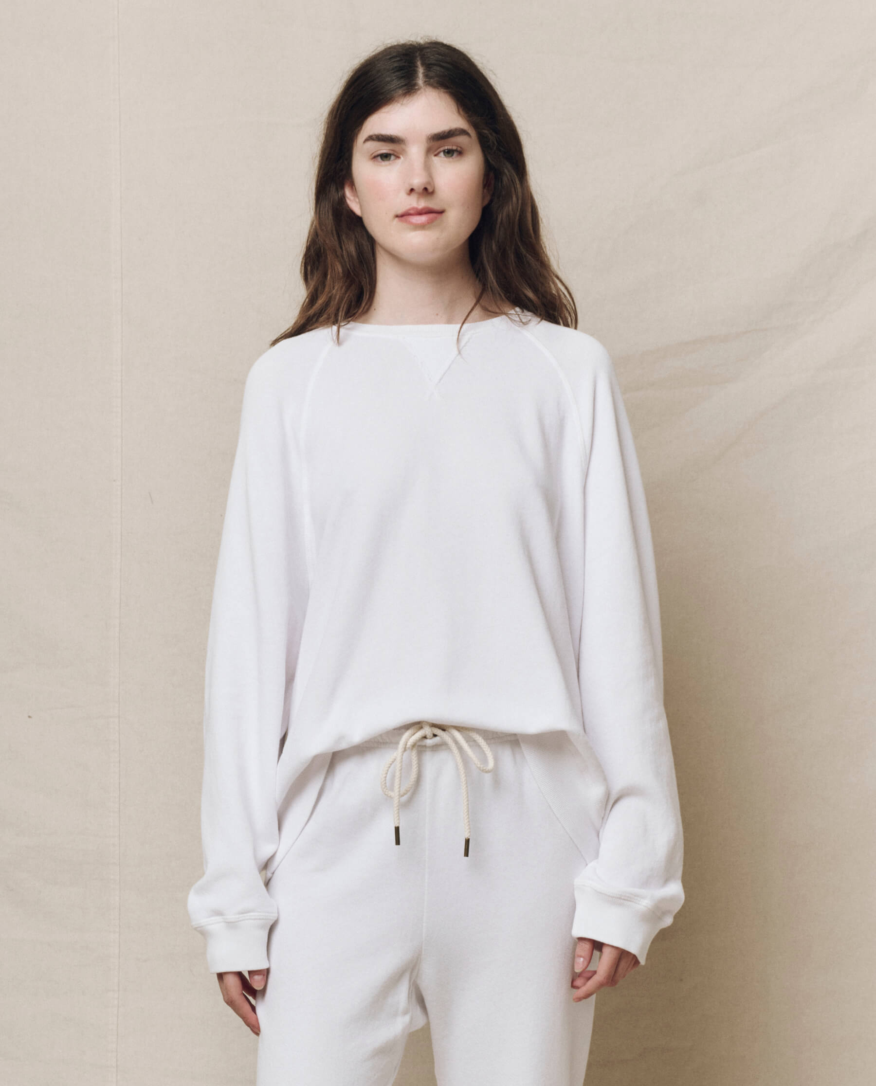 The Slouch Sweatshirt. Solid -- True White