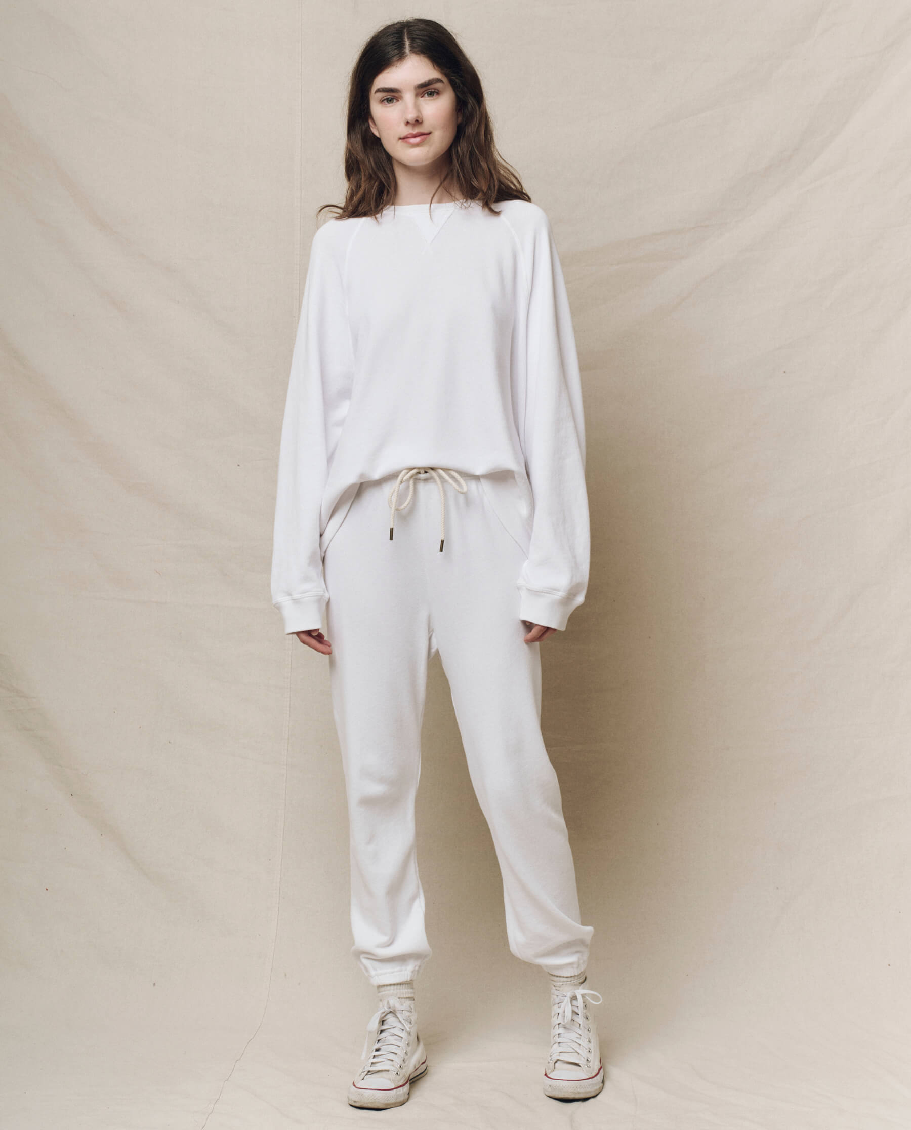 The Slouch Sweatshirt. Solid -- True White