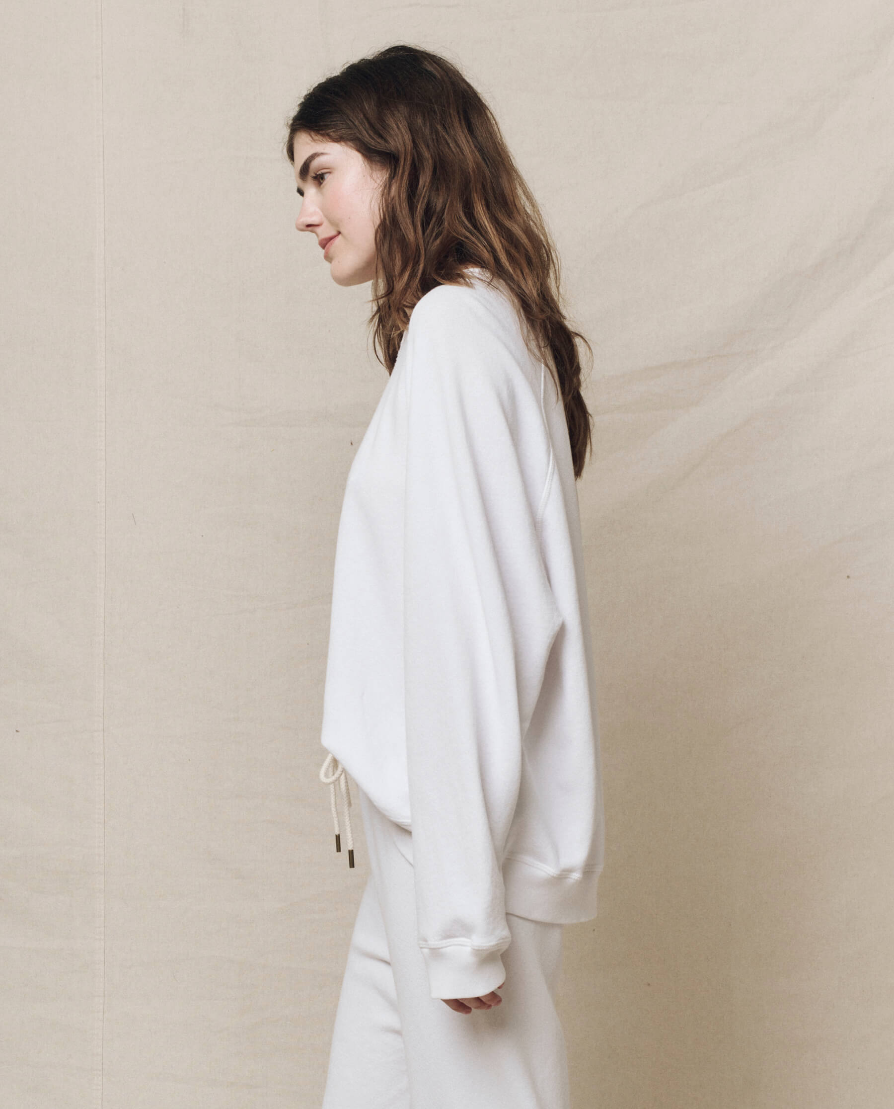The Slouch Sweatshirt. Solid -- True White