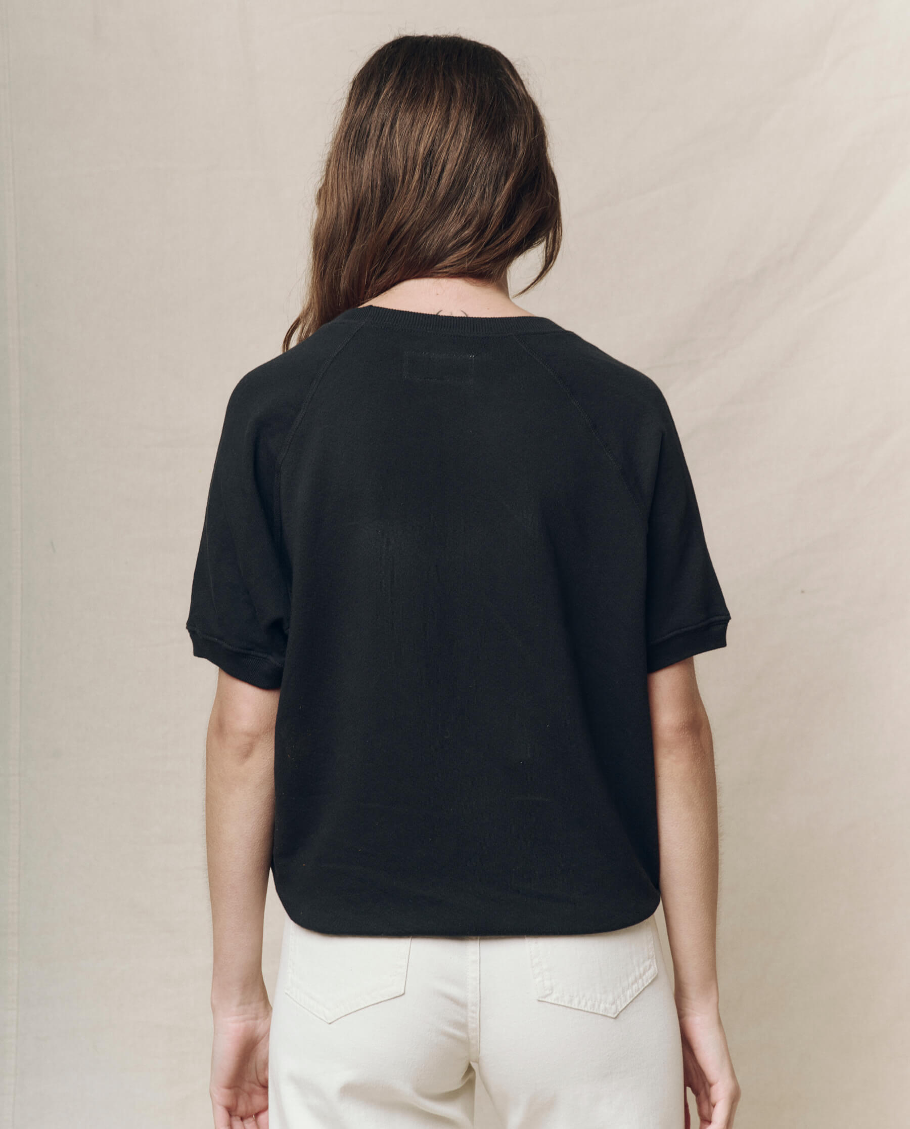 The Short Sleeve Sweatshirt. Solid -- Almost Black