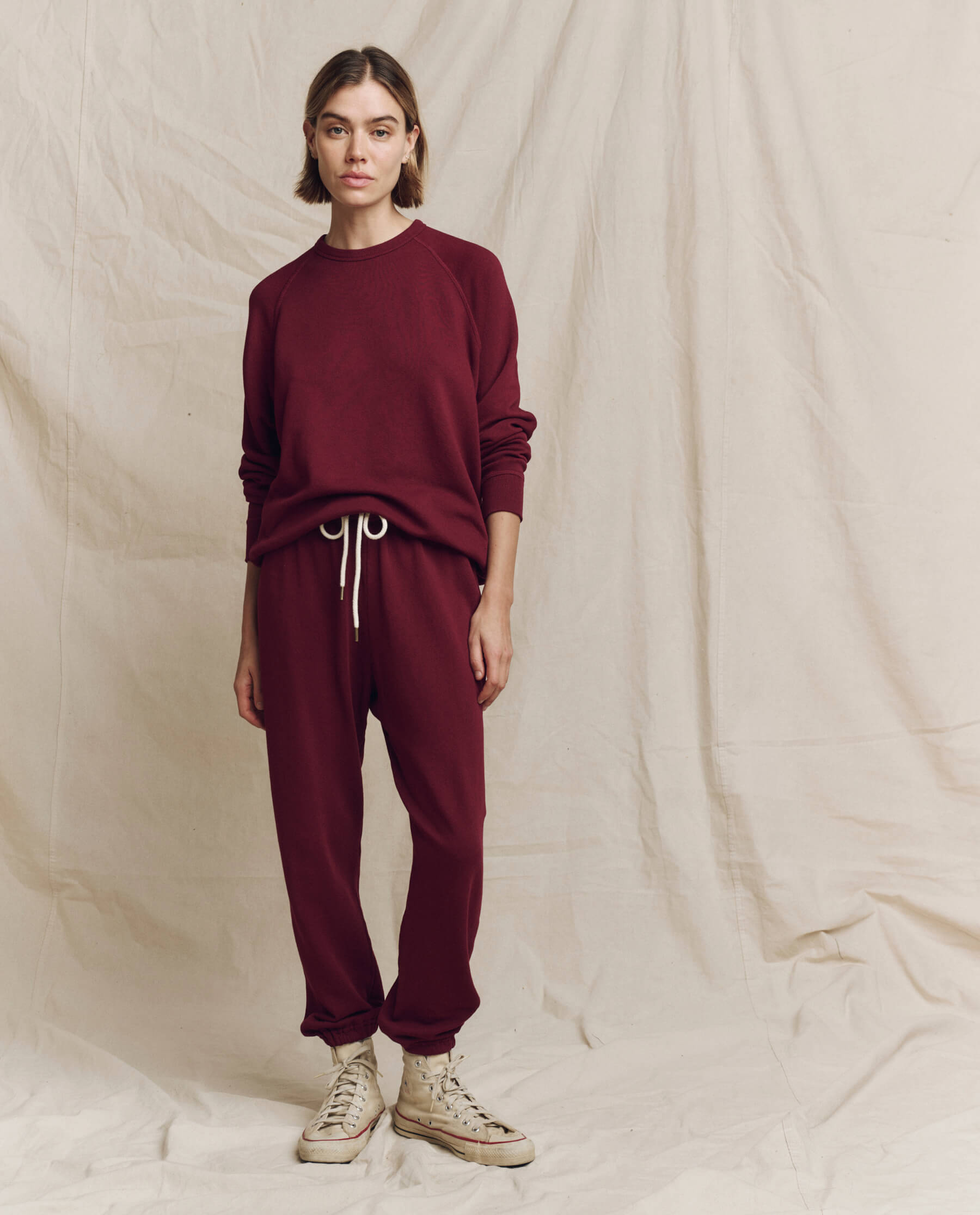 The College Sweatshirt. Solid -- Plum