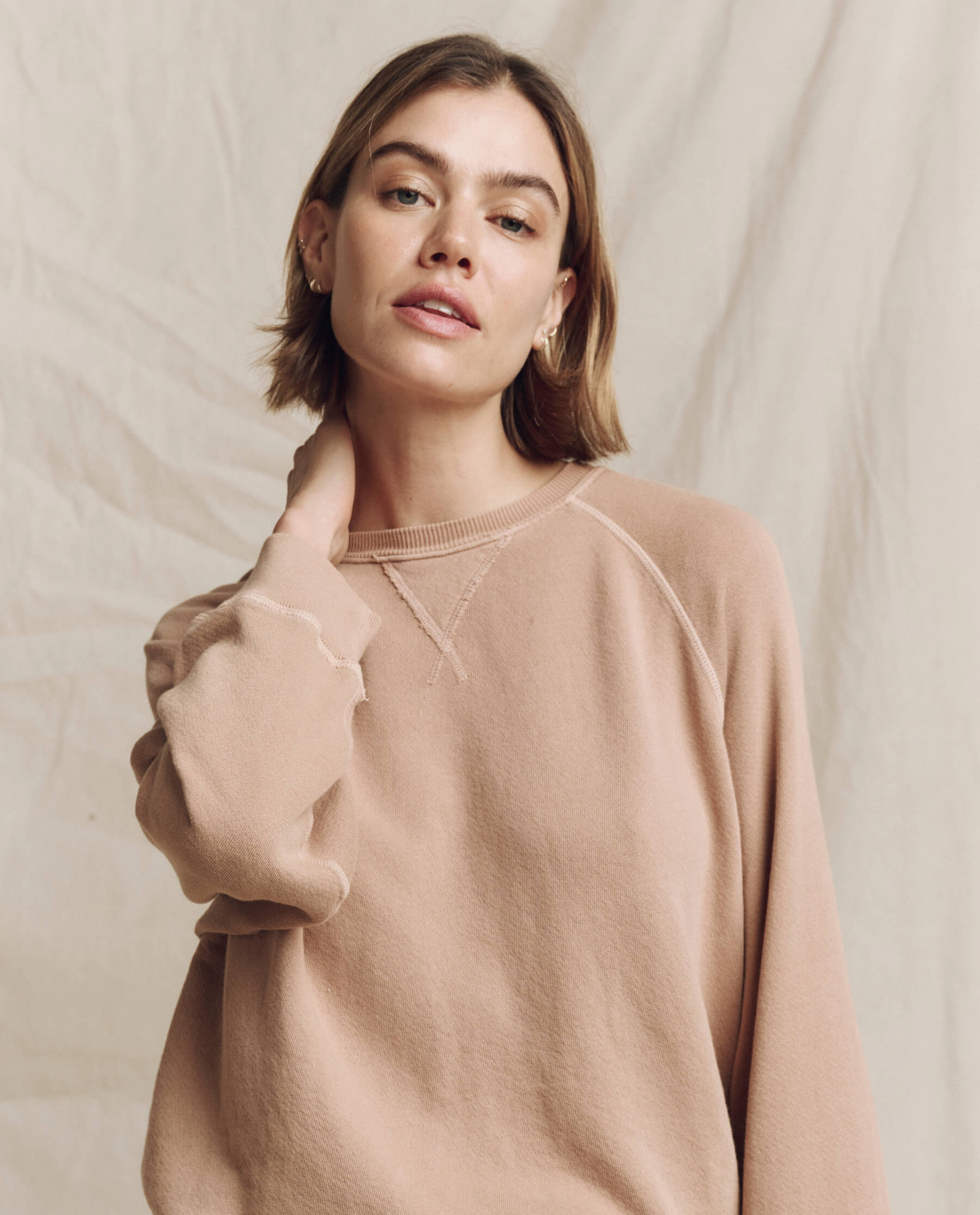 The Slouch Sweatshirt. Solid -- Biscotti