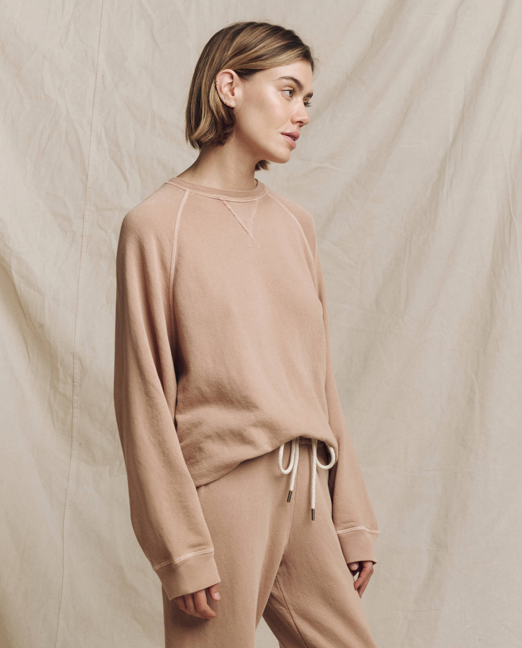 The Slouch Sweatshirt. Solid -- Biscotti