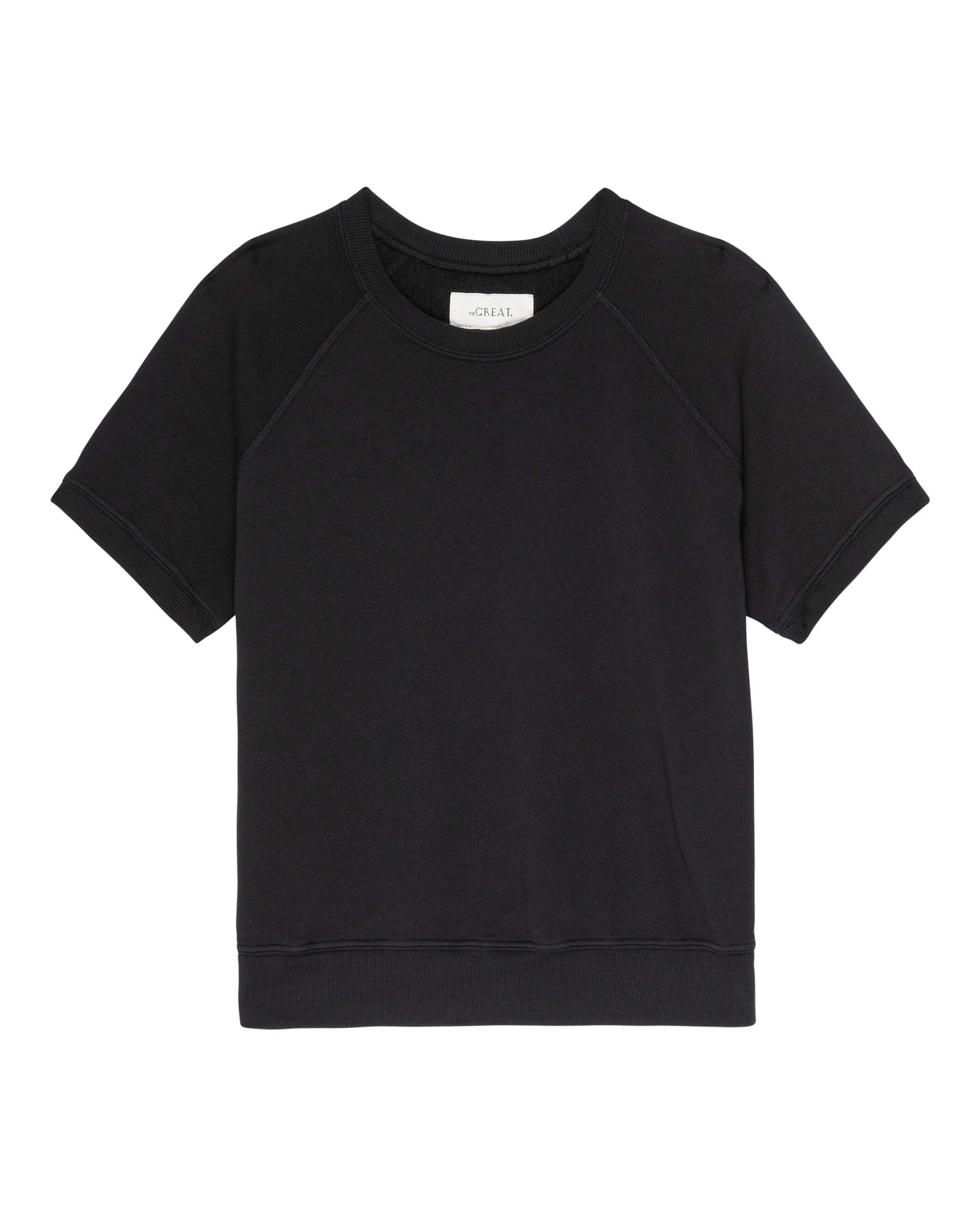 The Short Sleeve Sweatshirt. Solid -- Almost Black