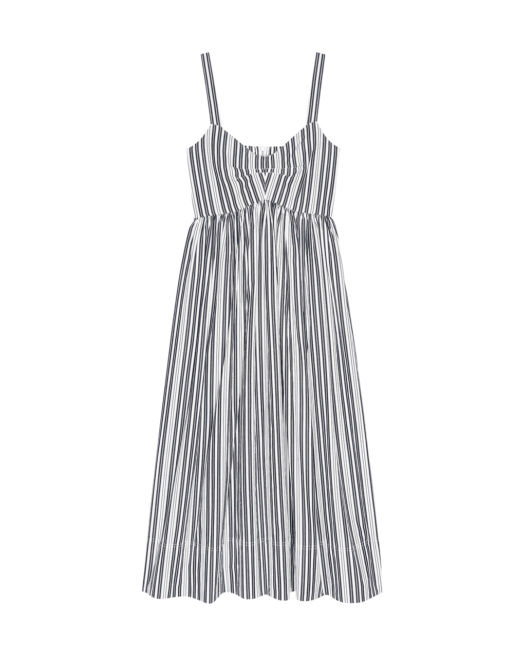 The Reyes Dress. -- Parchment Stripe