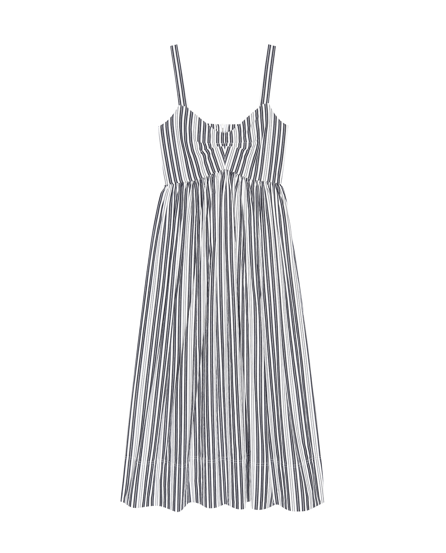 The Reyes Dress. -- Parchment Stripe