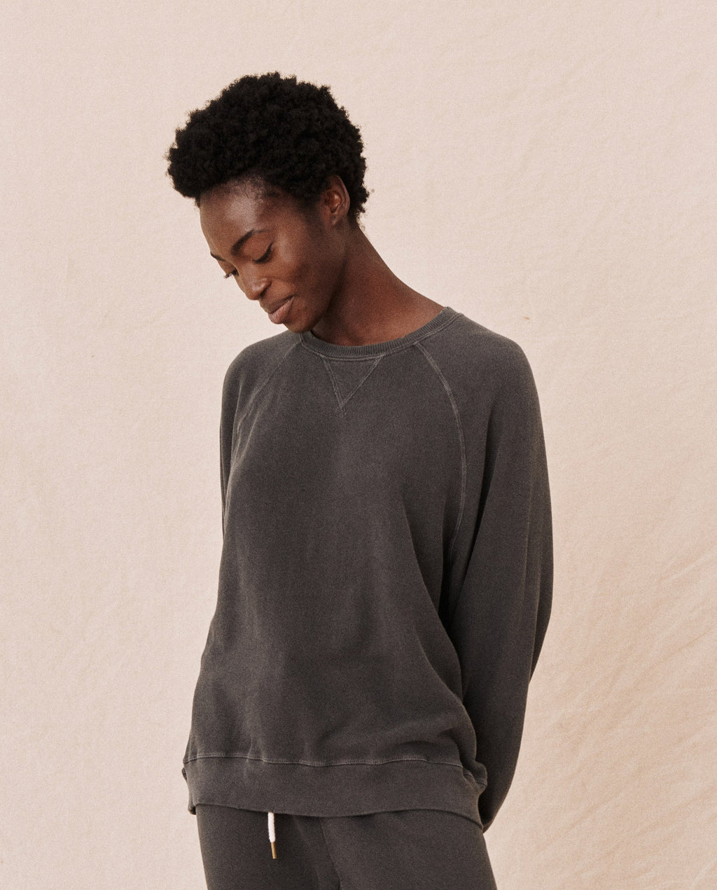 The Slouch Sweatshirt. Solid -- Washed Black