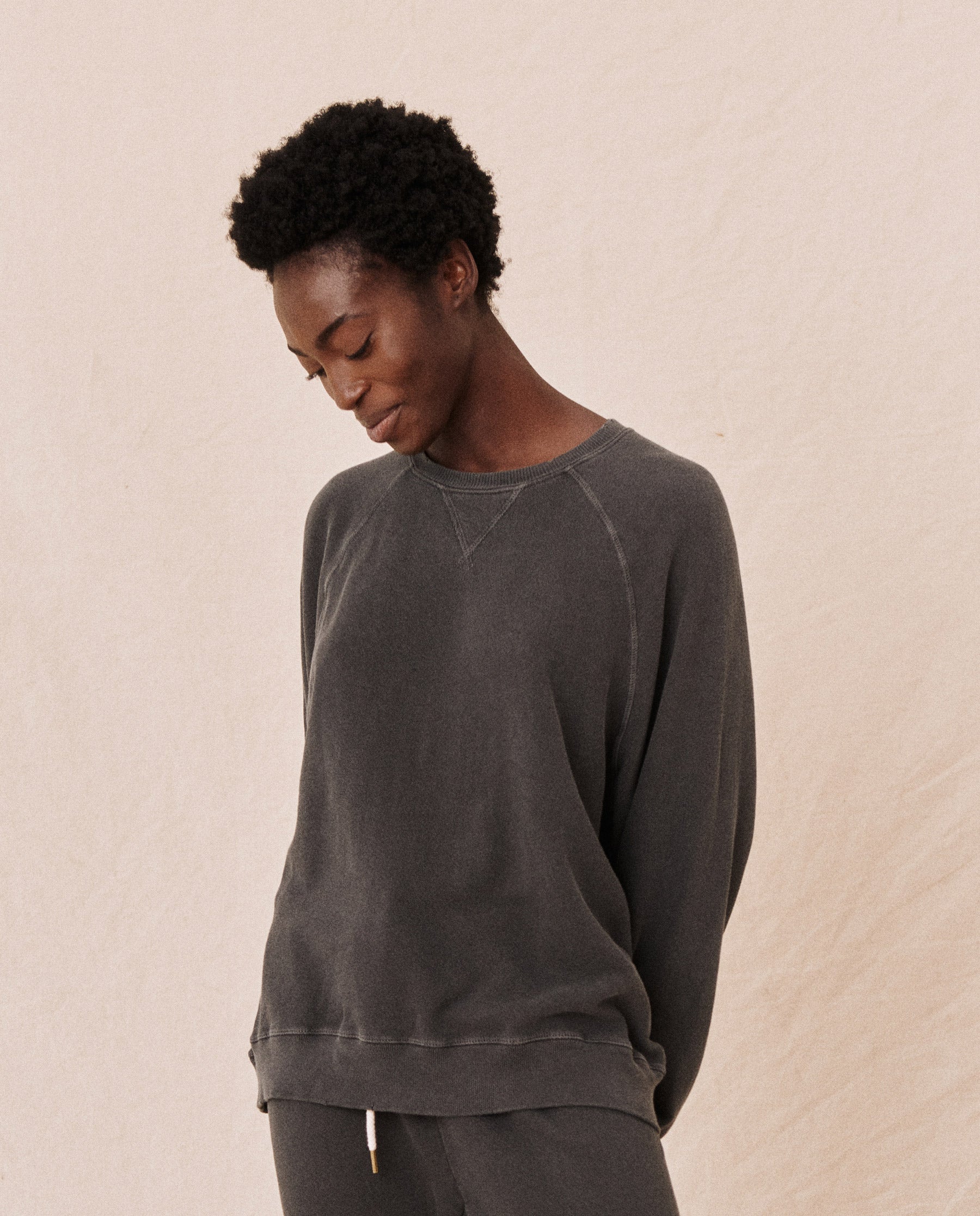 The Slouch Sweatshirt. Solid -- Washed Black