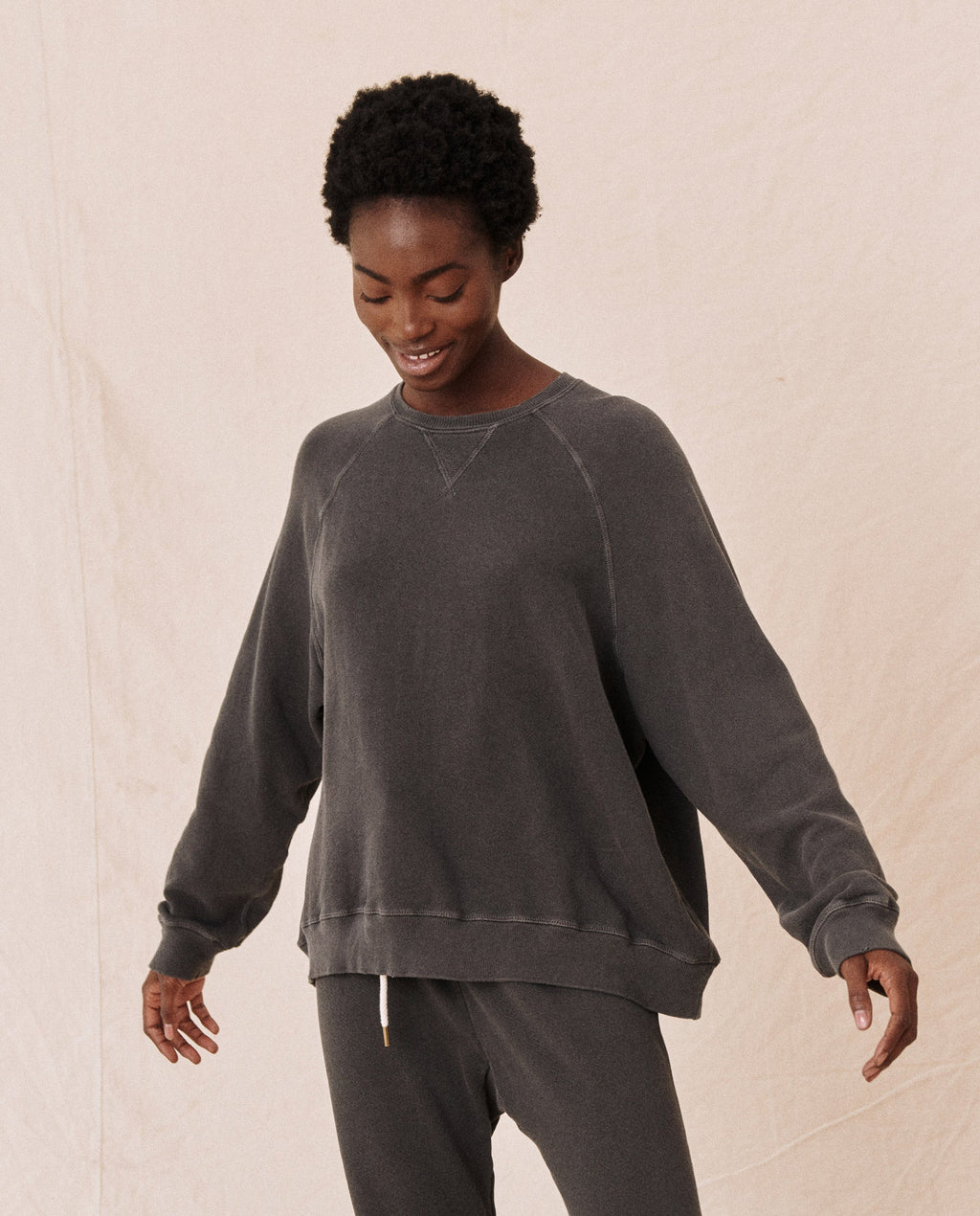 The Slouch Sweatshirt. Solid -- Washed Black