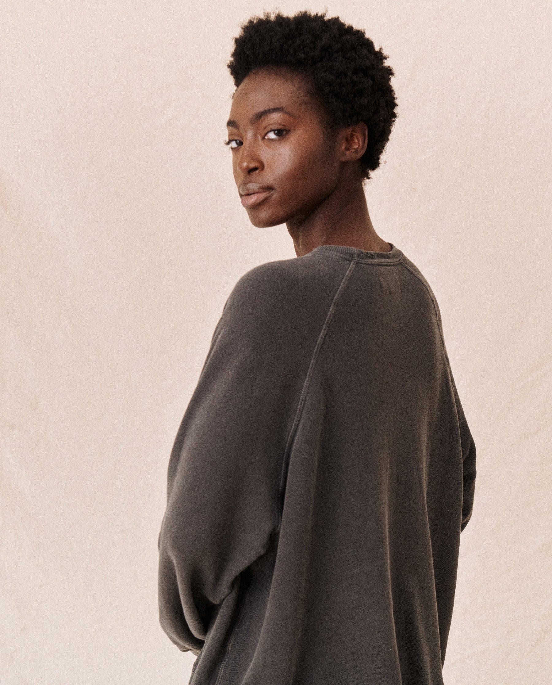 The Slouch Sweatshirt. Solid -- Washed Black