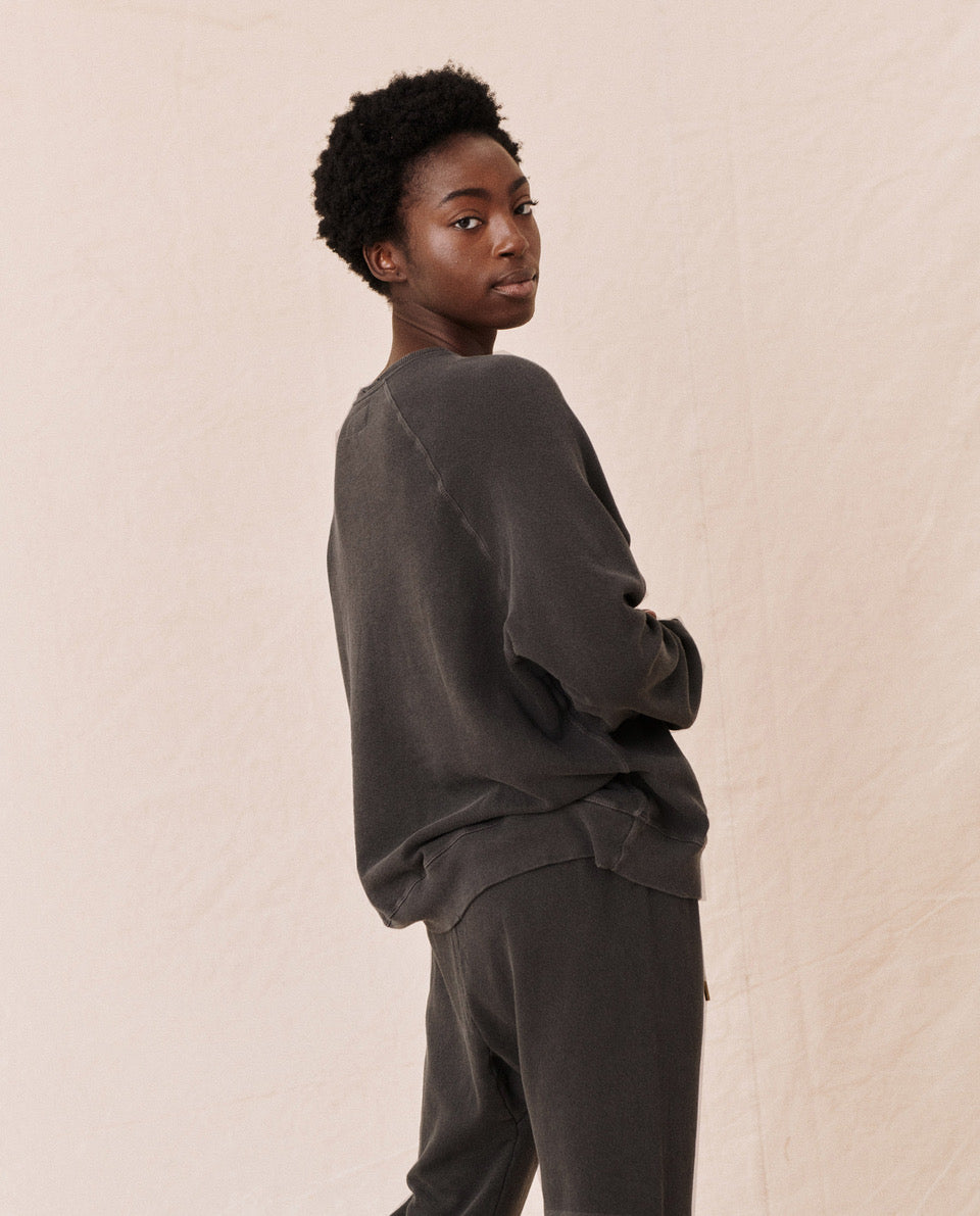 The Slouch Sweatshirt. Solid -- Washed Black