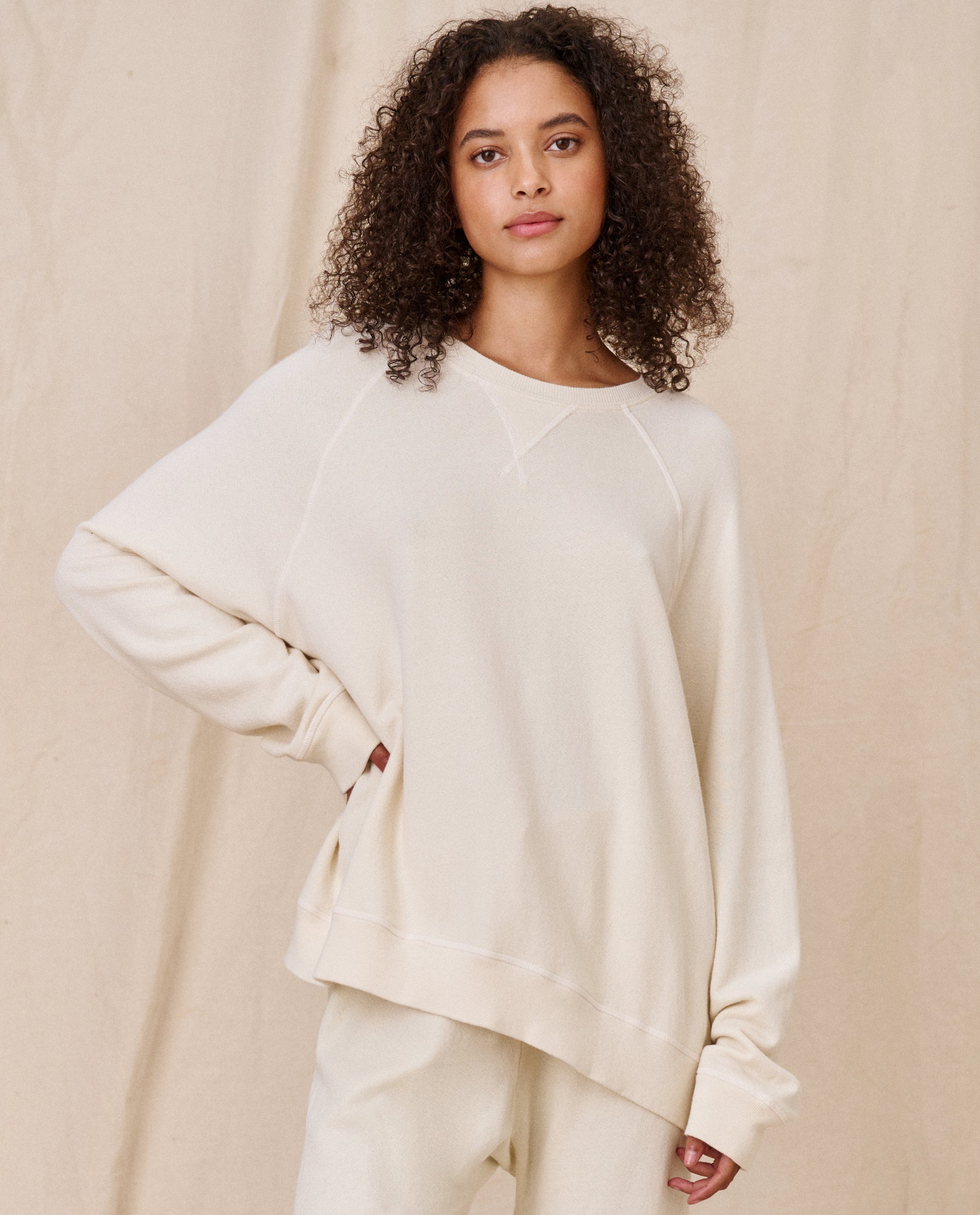 The Slouch Sweatshirt. Solid -- Washed White
