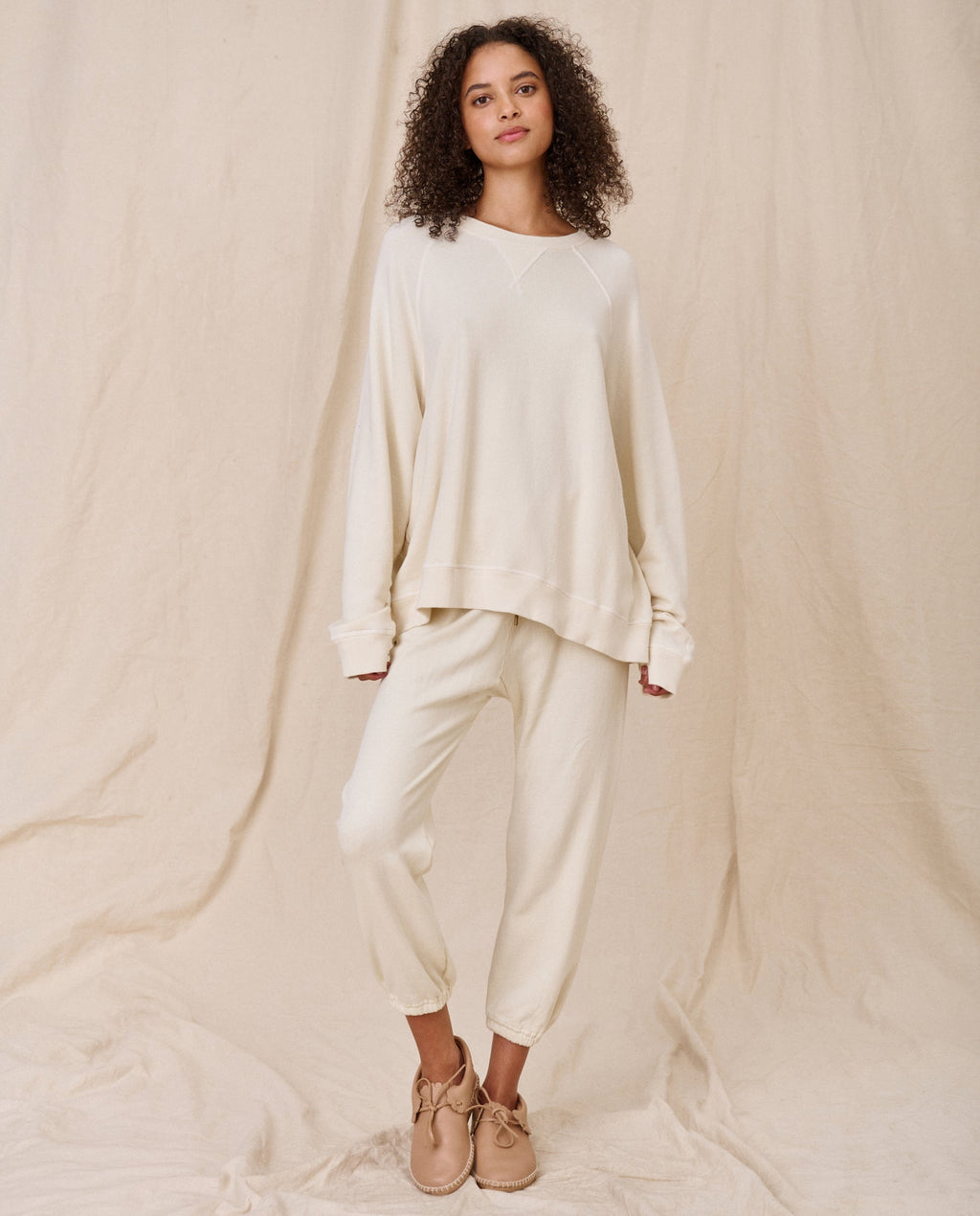 The Slouch Sweatshirt. Solid -- Washed White