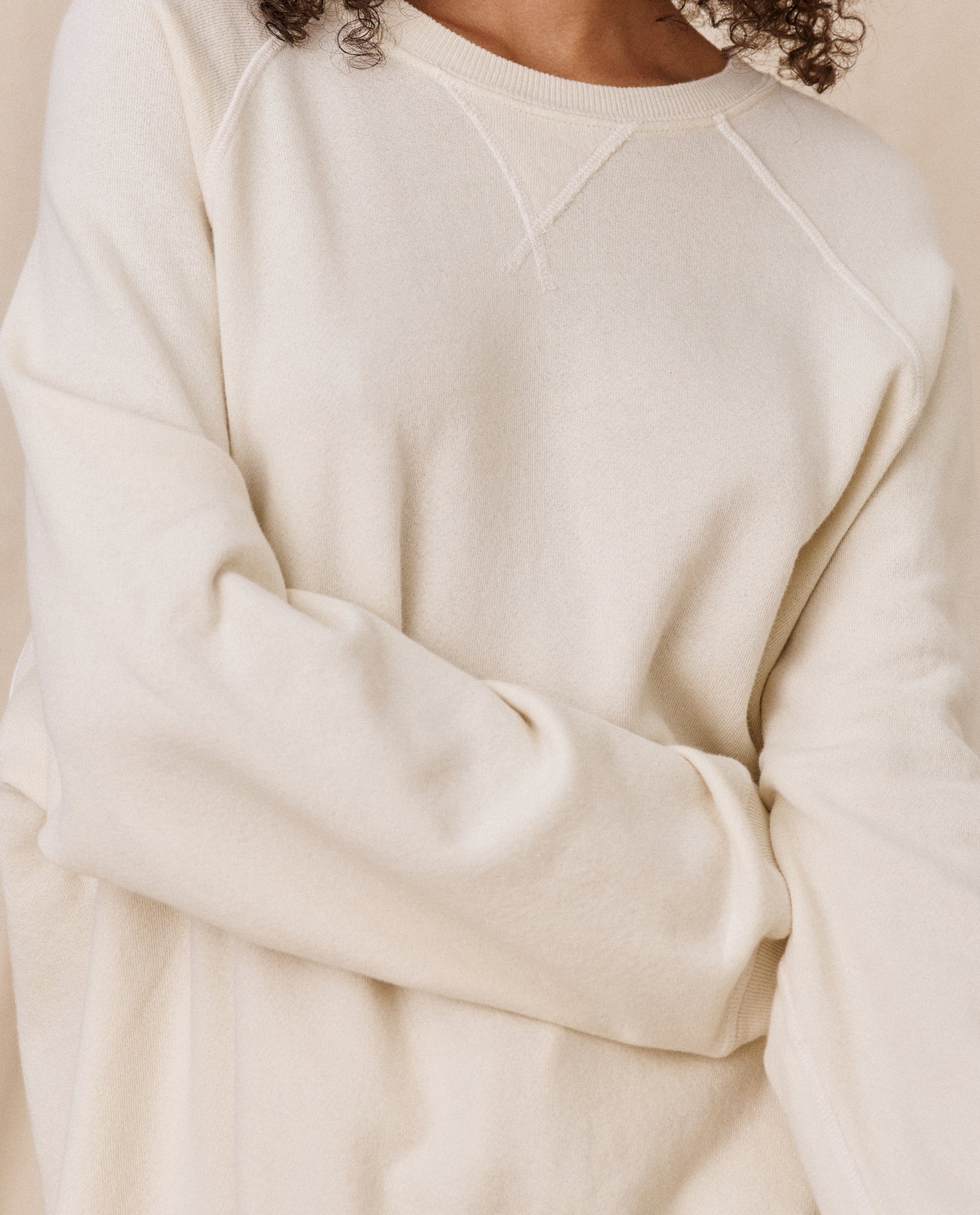 The Slouch Sweatshirt. Solid -- Washed White
